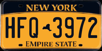 NY license plate HFQ3972