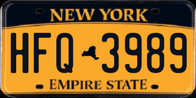 NY license plate HFQ3989