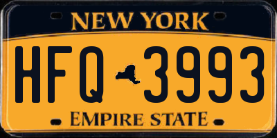 NY license plate HFQ3993