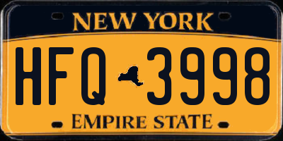 NY license plate HFQ3998