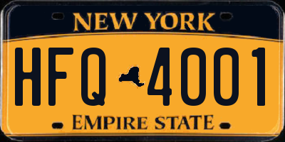 NY license plate HFQ4001