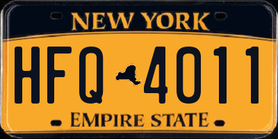 NY license plate HFQ4011