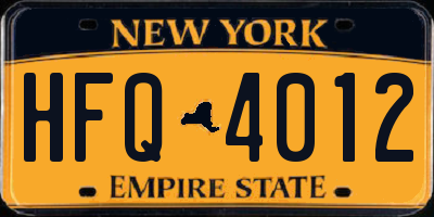 NY license plate HFQ4012
