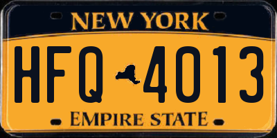 NY license plate HFQ4013