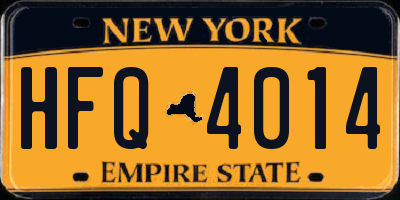 NY license plate HFQ4014