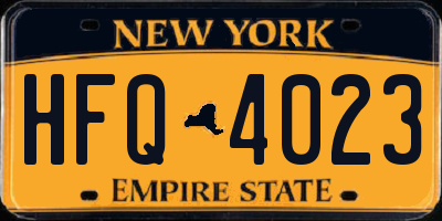 NY license plate HFQ4023
