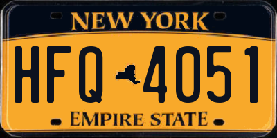 NY license plate HFQ4051