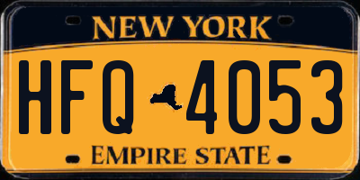 NY license plate HFQ4053