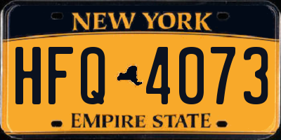 NY license plate HFQ4073