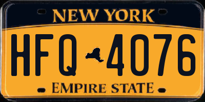 NY license plate HFQ4076