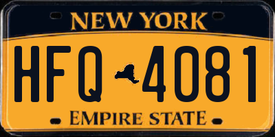 NY license plate HFQ4081