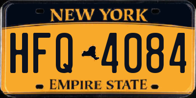 NY license plate HFQ4084