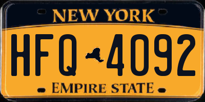 NY license plate HFQ4092