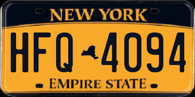 NY license plate HFQ4094