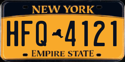 NY license plate HFQ4121