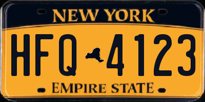 NY license plate HFQ4123