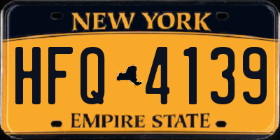 NY license plate HFQ4139