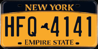 NY license plate HFQ4141