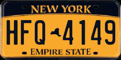 NY license plate HFQ4149