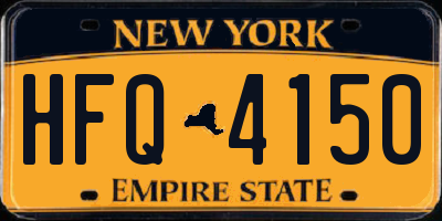 NY license plate HFQ4150