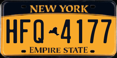NY license plate HFQ4177