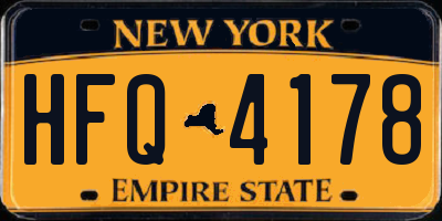NY license plate HFQ4178