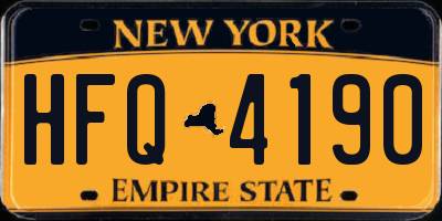 NY license plate HFQ4190