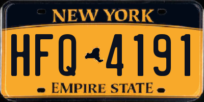 NY license plate HFQ4191
