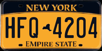NY license plate HFQ4204