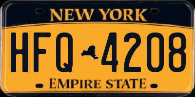 NY license plate HFQ4208