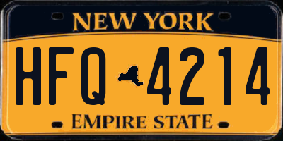 NY license plate HFQ4214