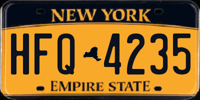 NY license plate HFQ4235