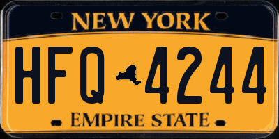 NY license plate HFQ4244