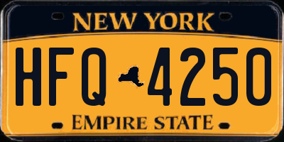NY license plate HFQ4250