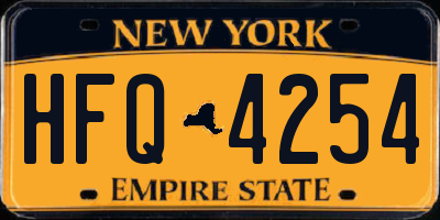 NY license plate HFQ4254