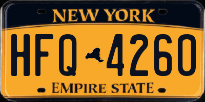 NY license plate HFQ4260