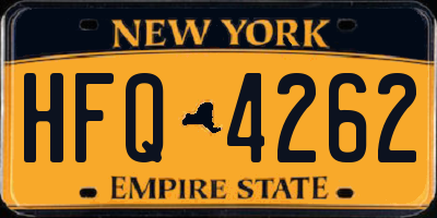NY license plate HFQ4262