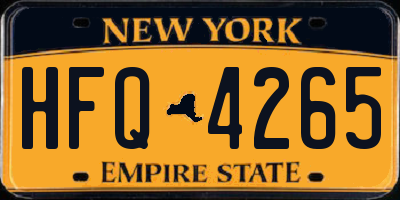 NY license plate HFQ4265