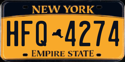 NY license plate HFQ4274