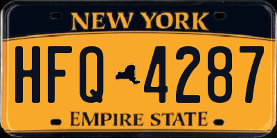 NY license plate HFQ4287