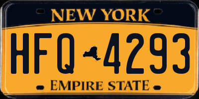 NY license plate HFQ4293