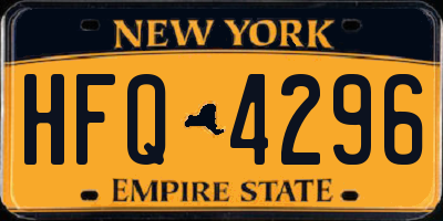 NY license plate HFQ4296