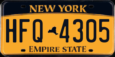 NY license plate HFQ4305