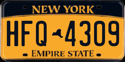 NY license plate HFQ4309