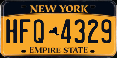 NY license plate HFQ4329