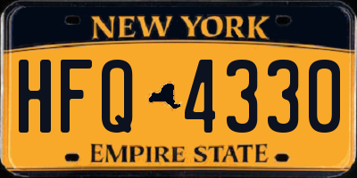 NY license plate HFQ4330