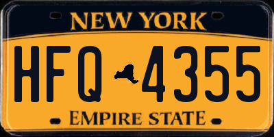 NY license plate HFQ4355