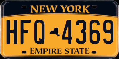 NY license plate HFQ4369