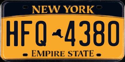 NY license plate HFQ4380