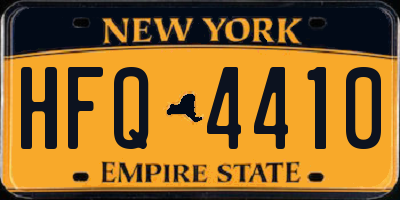 NY license plate HFQ4410